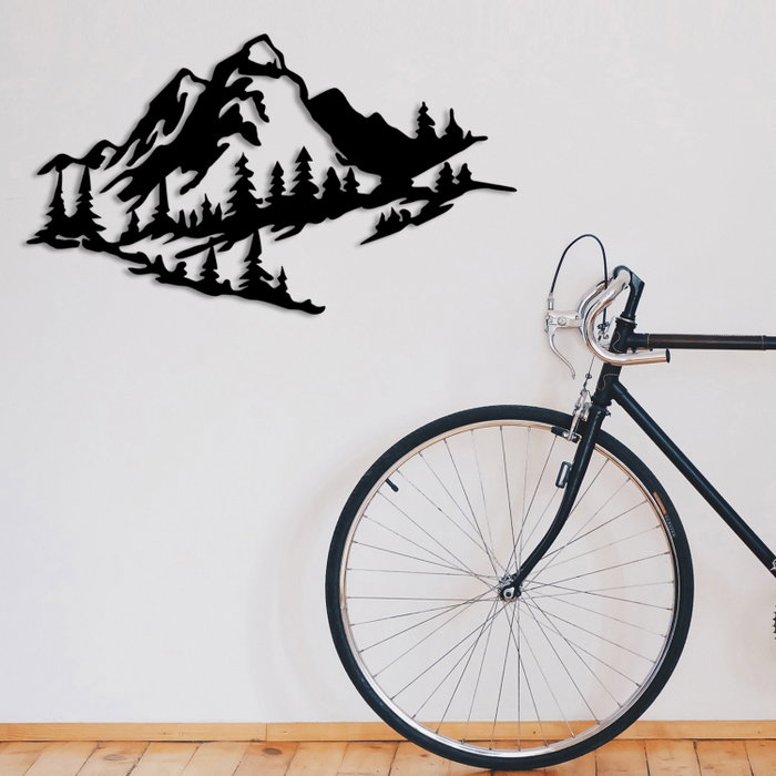 Wallity Mountain 2 Metal Wall Decor Negro